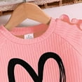 thumbnail image 4 of Byoo Little Girls Outfits Ribbed Heart Graphic Ruffles Pullover Top Leggings Clothes Set Comfortable Tracksuit Sets, 4 of 8