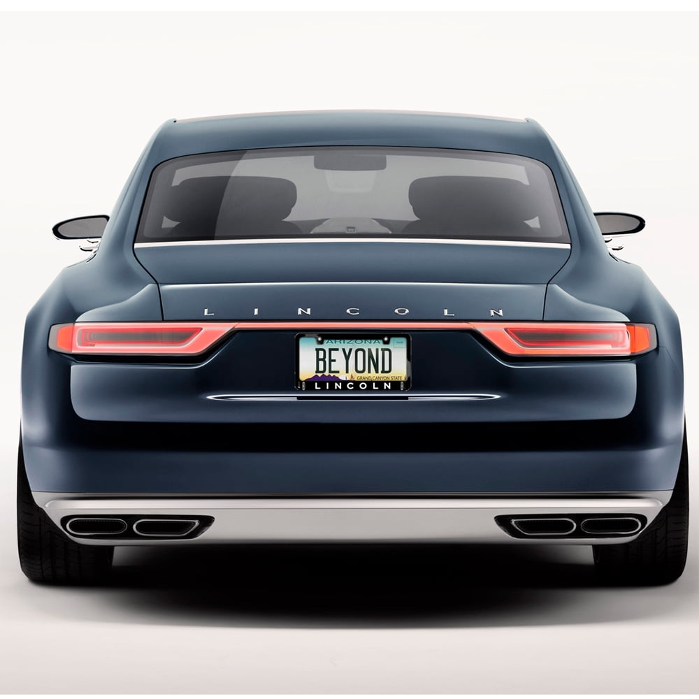Lincoln Dual Logo Black Metal License Plate Frame