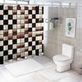 thumbnail image 7 of JEUXUS Home Bathtubs Bathroom Curtain Decoration Luxury Checkered - Cozy Soft - Stylish Waterproof Shower Curtain Multiple Sizes White, 7 of 7