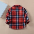 thumbnail image 4 of Otqutp 1-11Years Toddler Boy Plaid Shirts Jacket Long Sleeve Lapel Button Down Clothes Regular Fit Casual Pocket Outwear for Spring Fall(Pink-1,10-11Years), 4 of 8