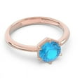 thumbnail image 3 of Diamond-Capitals 2.00 Carat Elegant Round Cut Blue Topaz Gemstone Solitaire Wedding Ring for her 18K Rose Gold Size 4, 3 of 8