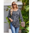 thumbnail image 5 of Zeagoo Womens Blouses Womens Tops Casual Crew Neck Shirts Basic Tees Business Work Blouses Beach Vacation Clothes for Women Green, 5 of 8