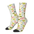 thumbnail image 1 of Wukai Chaussettes Médicales Imprimées Icônes Contrastées, Design Imprimé 3D Chaussettes Adultes, Chaussettes de Sport Respirantes Haute Élasticité, Adaptées pour Quotidien, Unisexe, 1 of 6