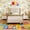 Off-white, variant on EastVita Twin Size Wingback Bed Frame- Elegant Vertical Stripe Velvet Upholstered Bed with 2 Storage Pockets- Sturdy Wood Slats- Easy Assembly- Grey- No Box Spring Needed