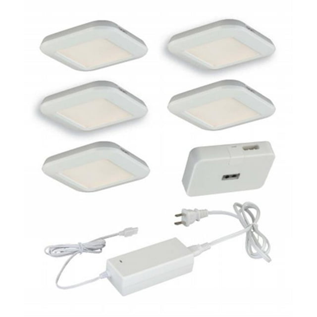 Vaxcel International X0030 Smart Lighting Low Profile Under Cabinet Puck Light Kit - White