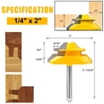 thumbnail image 4 of Juego de brocas Lock Miter para fresadora Newdeli, 45 grados, 3 piezas, vástago de 1/4 pulgadas, 4 of 7