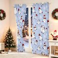 thumbnail image 3 of Erosebridal Xmas Snowman Blackout Curtains Set of 2 (52x84 Each), Winter Scarf Curtain, Sky Blue, 3 of 6
