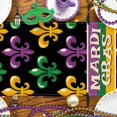 thumbnail image 4 of Mardi Gras Fleur De Lis Table Runner, New Orleans Carnival Kitchen Dining Table Decoration, Masquerade Burlap Indoor Outdoor Home Decor Party Supply 13.8 x 90 Inches, 4 of 6