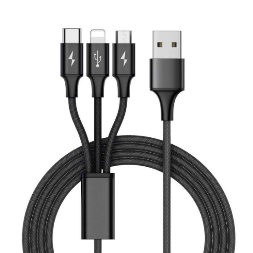 Abstract Ethnic Sun 3 in 1 USB Multi Function Charging Cable Data Transmission USB Cable for Mobile Phones and Tablets Compatible with Various Models with Storage Bag 