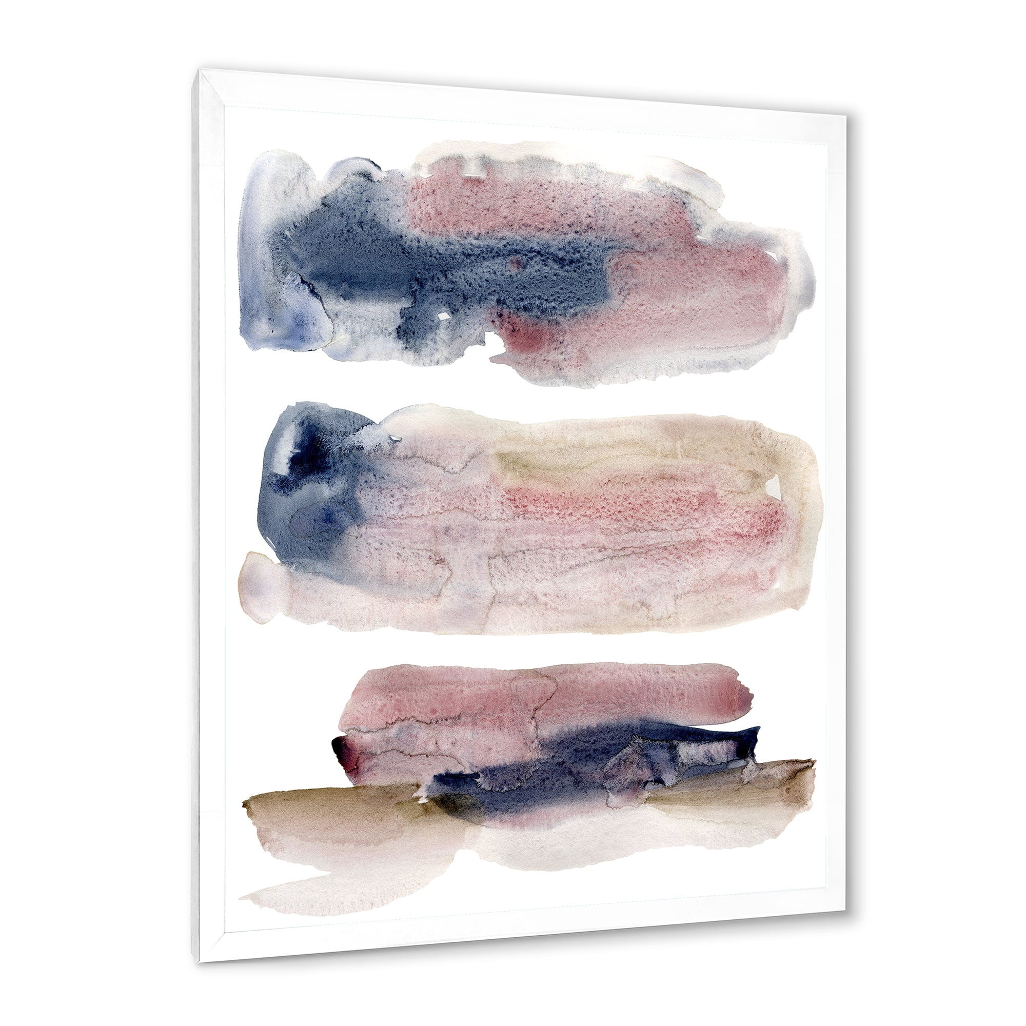 Designart 'Beige Blue and Pink Clouds' Modern Framed Art Print