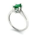 thumbnail image 2 of Solitaire Engagement Ring for Women - 1ct Simulated Emerald in 14K White Gold Promise Ring, 2 of 6