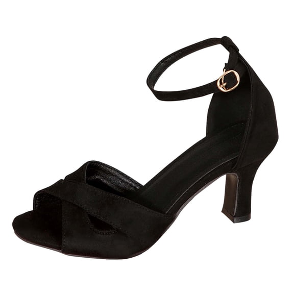 Black Women'S Round Toe Wedge Sandals With Ribbon Detail For Casual Spring Summer Wear