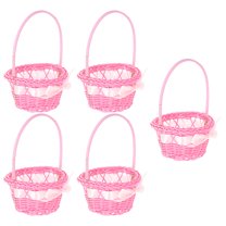 WORGEOUS 5 Pcs Wicker Laundry Basket Small Woven Rattan Decorative Flower