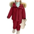thumbnail image 6 of ATOGUTA Ski Suit for Kids Ski Jacket Snow Jacket Pants Suits Windproof Waterproof Winter Coats Size 6M-4T, Wine, 6 of 6