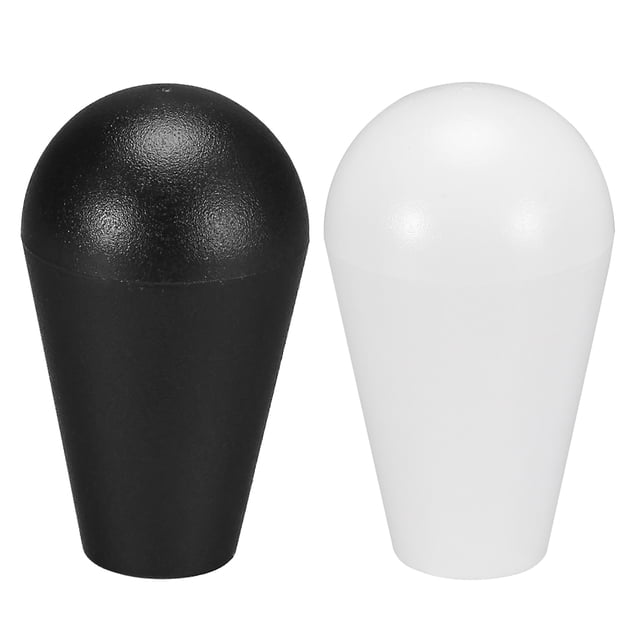 Cabeza de mango de bola de joystick elíptica ovalada tipo americano para juego de arcade, piezas de repuesto DIY, blanco y negro, 2 piezas