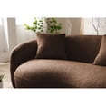 thumbnail image 5 of Mid Century Modern Curved , Soft Boucle Fabric For Bedroom, Office, Apartment, Luxury , Brown Living Room Couch, Curved, Apartment , Cozy Seat,, 5 of 5