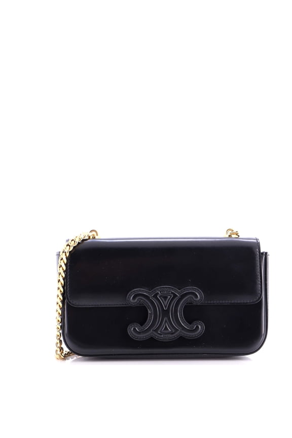 Pre-Owned Triomphe Chain Shoulder Bag Leather Small By Rebag