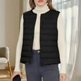 thumbnail image 5 of gbyLJF Womens Lightweight Down Vest Solid Color Round Neck Sleeveless Quilted Puffer Jacket Winter Outwear Waistcoat, 5 of 6