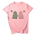 thumbnail image 1 of T-shirt pour Femmes T-shirt Mode T-shirt Décontracté Imprimé Dinosaure Ample à Manches Courtes, 1 of 3