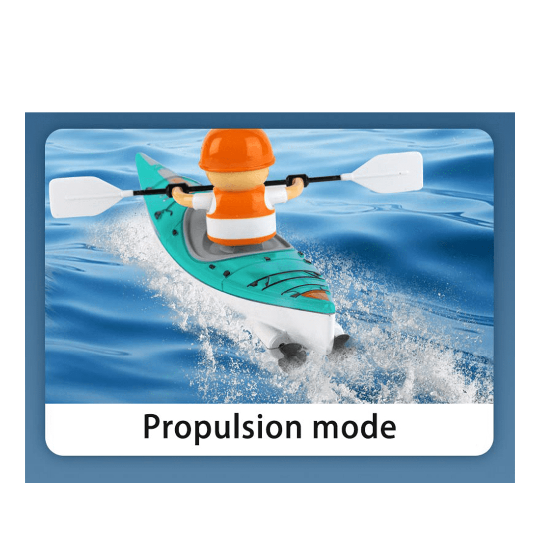 2.4GHz RC Kayak Boat with Realistic Paddling Propulsion, Anti-Capsize Design, LED Light, Rechargeable Battery, Remote Control Waterproof Summer Toy Boats Gift for Pools & Lakes (RTR/Blue)
