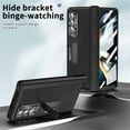 thumbnail image 4 of K-Lion for Samsung Galaxy Z Fold 3 5G Full Dual Protection Case, Built-in Screen Protector Hidden Magnetic Kickstand Camera Lens Protection Shockproof Case for ZFold 3 7.6 inch, Black, 4 of 8