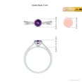thumbnail image 4 of ANGARA Natural Tapered Shank Amethyst Solitaire Ring with Diamonds in 925 Sterling Silver for Women (Size-5mm) | February Birthstone, Anniversary, Jewelry Gift for Women | Natural Amethyst Ring, 4 of 8