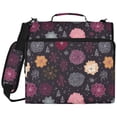 thumbnail image 2 of Zipper Binder with Shoulder Strap 2 inch 3 Ring Waterproof File Folder Organizer Bag 500 Sheet Hand-drawn Flowers and Snowflakes, 2 of 8
