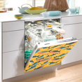 thumbnail image 2 of Yayeee Magnetic Dishwasher Cover for The Front Decoration Home Kitchen Machine Sticker Protector, Yellow Sardines Pattern, 2 of 6