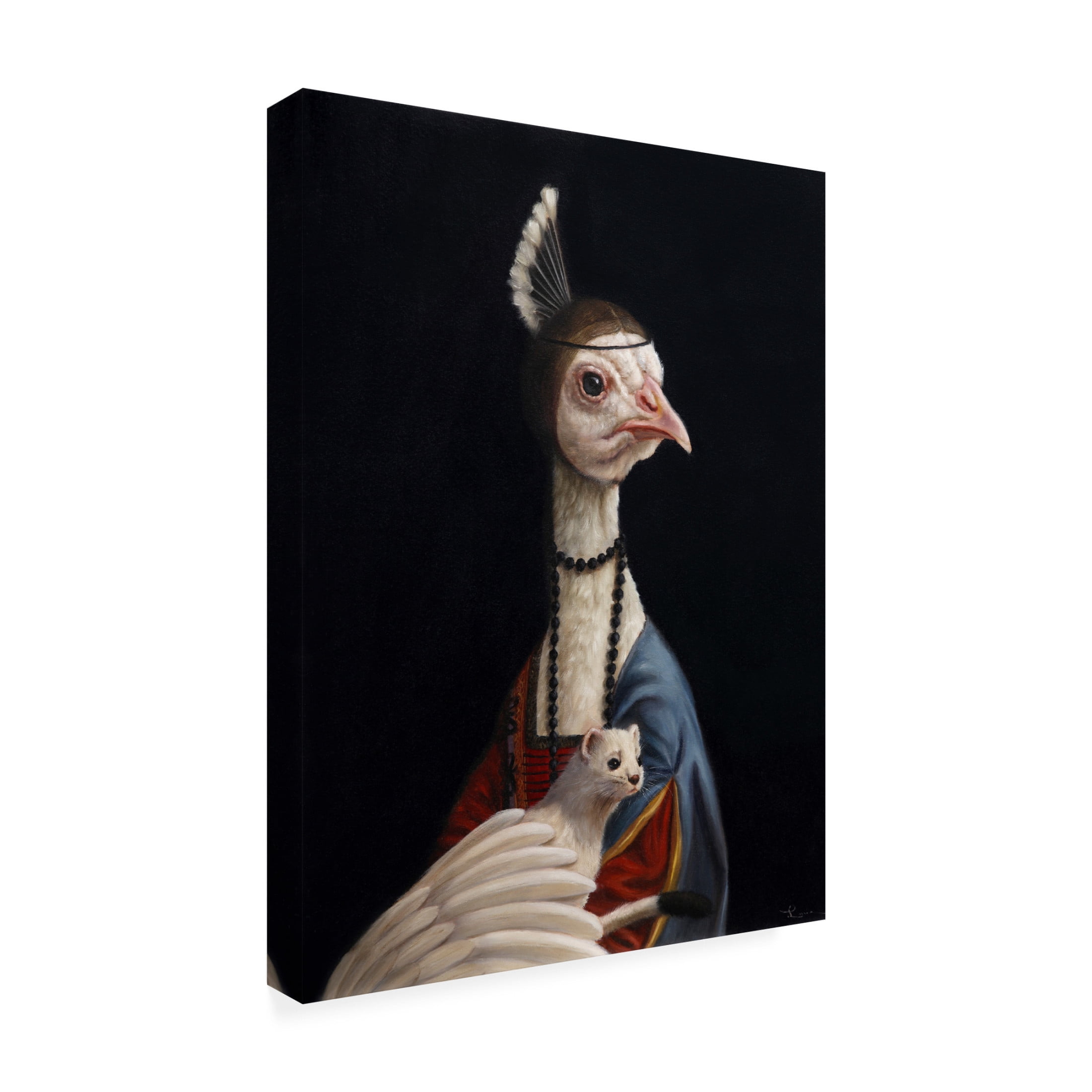 Canvas Wall Art - Lucia Heffernan 'Peacock with Ermine' Wall Art for Living Room, Bedroom, or Office Décor by Trademark Fine Art - 18 x 24 Inches