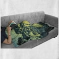 thumbnail image 6 of Nature Soft Flannel Fleece Throw Blanket, Mist Forest Scenery with Tree Tops at Sunset Hazy Woodland Rural Landscape, Cozy Plush for Indoor and Outdoor Use, 60" x 80", Hunter and Green, by Ambesonne, 6 of 6