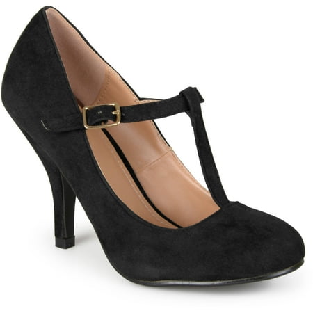 Brinley Co. Womens Wide Width Sueded T-strap Pumps - Walmart.com