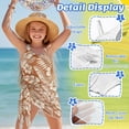 thumbnail image 5 of SEANATIVE Girls One-Piece Swimsuits with Mesh Cover-up Skirt One-Piece Bathing Suits Back Cutout Swimwear for Kids Teenagers, Size 7-8, Tropical Flower Leaf Orange Brown, 5 of 7