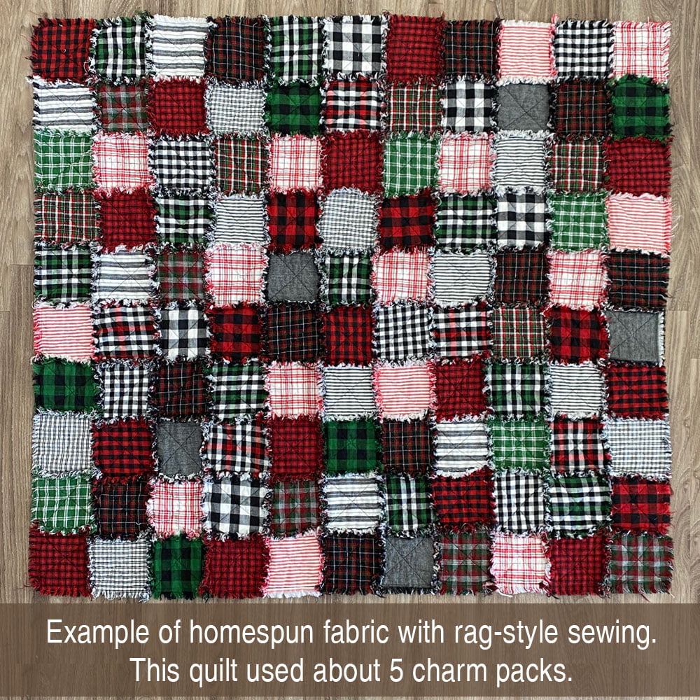40 Bluegrass Homespun 5 inch Quilt Squares - Jubilee Fabric