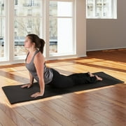 Wakeman Fitness 1/2 In. Extra Thick Yoga Mat, With Carrying Strap, Black