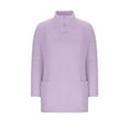 thumbnail image 7 of Dealovy Quarter Zip Stand-Up Collar Sweatshirts for Women Warm Mid-Length Long Sleeve Pullover Top with Pockets, 7 of 7