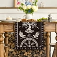thumbnail image 2 of SM-XLHN Black Viking Tree of Life Raven Helmet of Awe Table Runner, Seasonal Kitchen Dining Table Decoration for Home Party Decor 13x72 Inch, 2 of 6