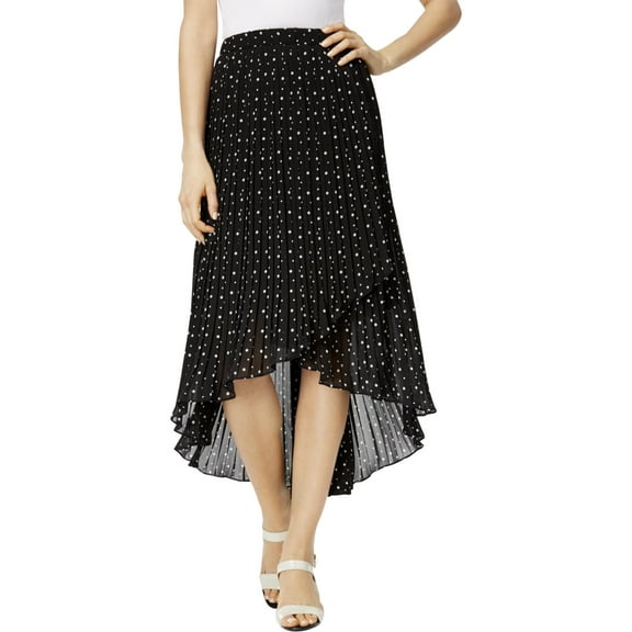 NY Collection Polka Dot High Low Midi Skirt Jet Mixspeckle L