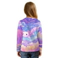 thumbnail image 2 of Xoenoiee Axolotl Cloud Star Print Girls Long Sleeve Shirts Tie Hem Fall T-Shirt Round Neck Tops Blouse Pullover Tunic Outfits Fall Clothes, 5-6 Year, 2 of 7