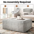 thumbnail image 2 of 39" x 30" Large Oversized Ottoman, Rectangle Floor Bench Plush Corduroy Footrest for sofa, Extra Seating for Living Room, No Assembly, 2 of 6