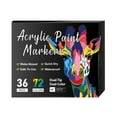 thumbnail image 2 of Double Ended Acrylic Paint Markers 3Ml, 36/72 Colors Set, Dual Tip (Fine & Chisel) Pigment Pens For Canvas Wood Ceramic Diy Crafts, Water-Based Odorless Safe Art Markers For Kids, 2 of 5
