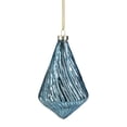 thumbnail image 2 of Northlight 4.75" Blue Glitter Swirl Glass Christmas Pendant Ornament, 2 of 6