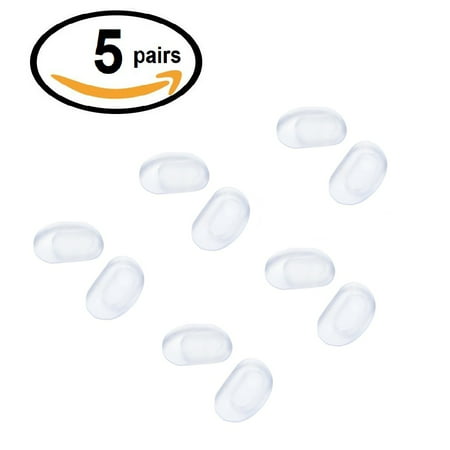 AM Landen 5 pairs 15mmx8mm Clear Snap-on Nose Pads Compatible to models of Ray-Ban and BOLON Sunglasses