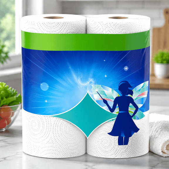 2 Double Rolls Tear-A-Square Paper Towels, 2-Ply Heavy Duty Kitchen Towels, 110 Sheets, Soft Yet Strong for Everyday Messes