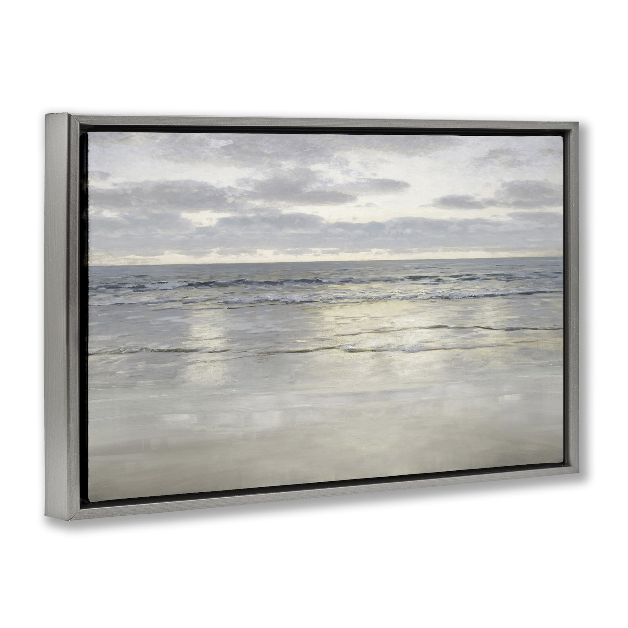 Stupell Industries Sunlight On The Sea Gray Framed Floater Canvas Wall Art, design by Christy McKee