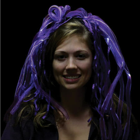 Supreme Light Up Diva Dreads Party Noodle Hair LED Headband, Purple, One Size