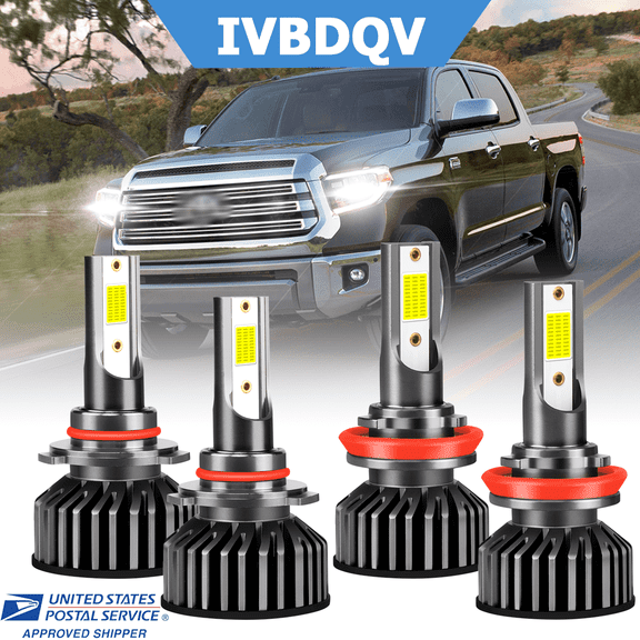 For Toyota Tundra 2007-2013 LED Headlights Combo 9005 High Beam   H11 Low Beam Bulbs Kit 4Pcs 30W 6000K White