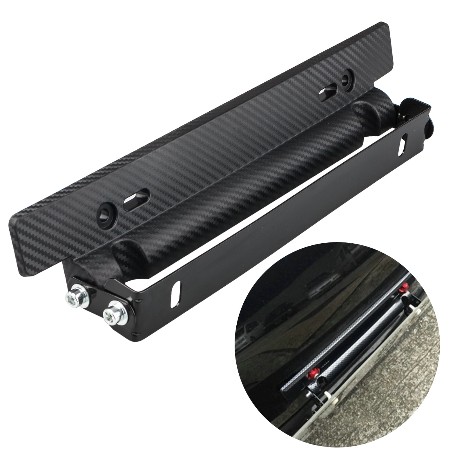 EEEKit Universal License Plate Frame Holder Adjustable Carbon Fiber