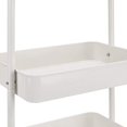 thumbnail image 5 of 3-Tier Rolling Utility Cart Storage Organizer Lockable Wheels Multifunctional Storage Portable Mobile Shelving Unit White, 5 of 7