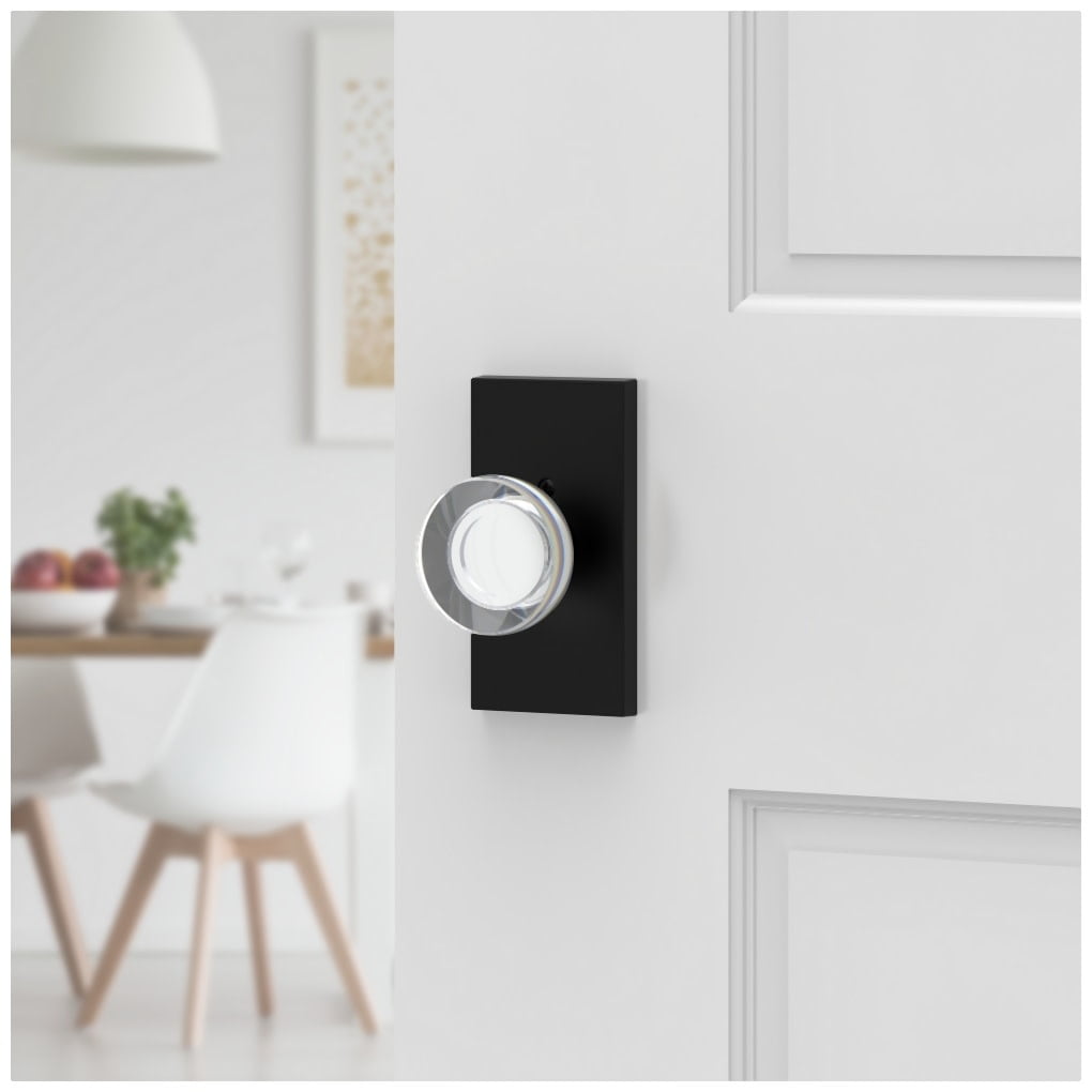 Baldwin PSCCYCFR190 Contemporary Crystal Passage Door Knob Set - Black