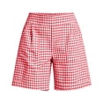 thumbnail image 6 of Hurxie Womens Gingham Lounge Shorts High Waisted Summer Pajama Beach Casual Loose Fit Summer Shorts with Pockets Red,L, 6 of 6